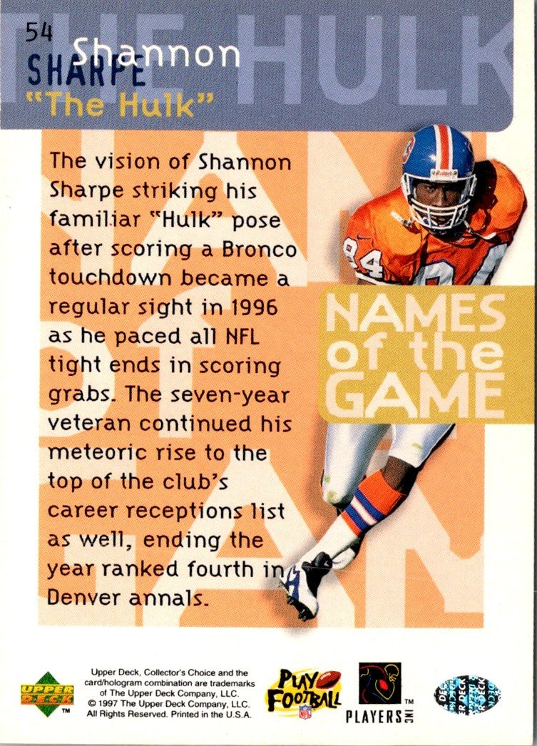 1997 Collector's Choice Shannon Sharpe