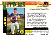 1993 Bowman Matt Walbeck #384 Rookie