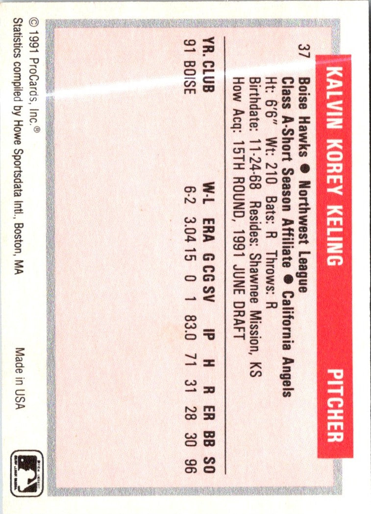 1991 ProCards Tomorrow's Heroes Korey Keling