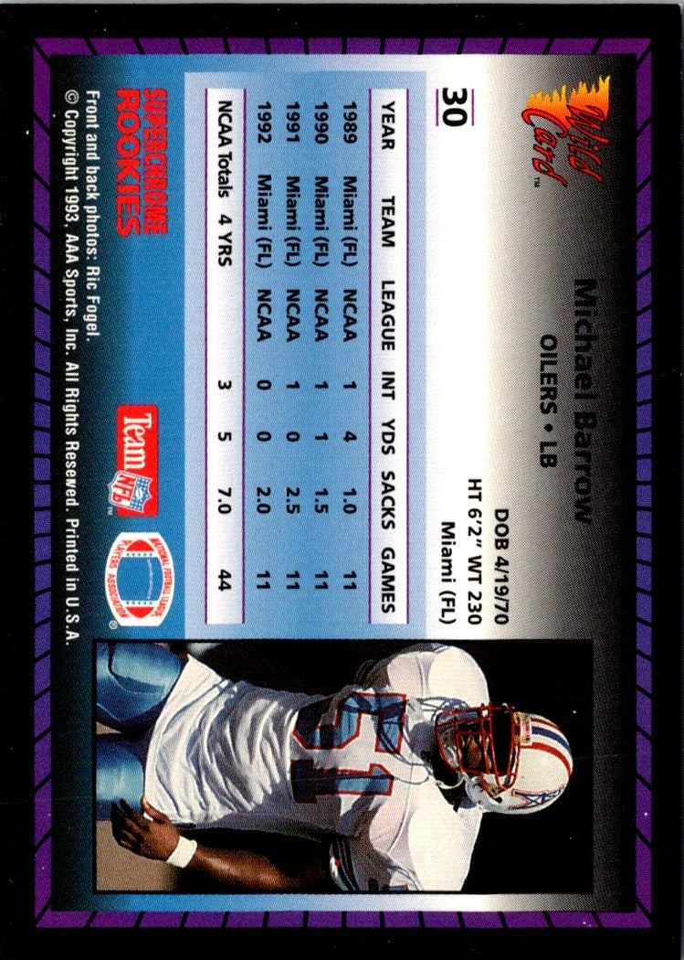 1993 Wild Card Superchrome Rookies Micheal Barrow