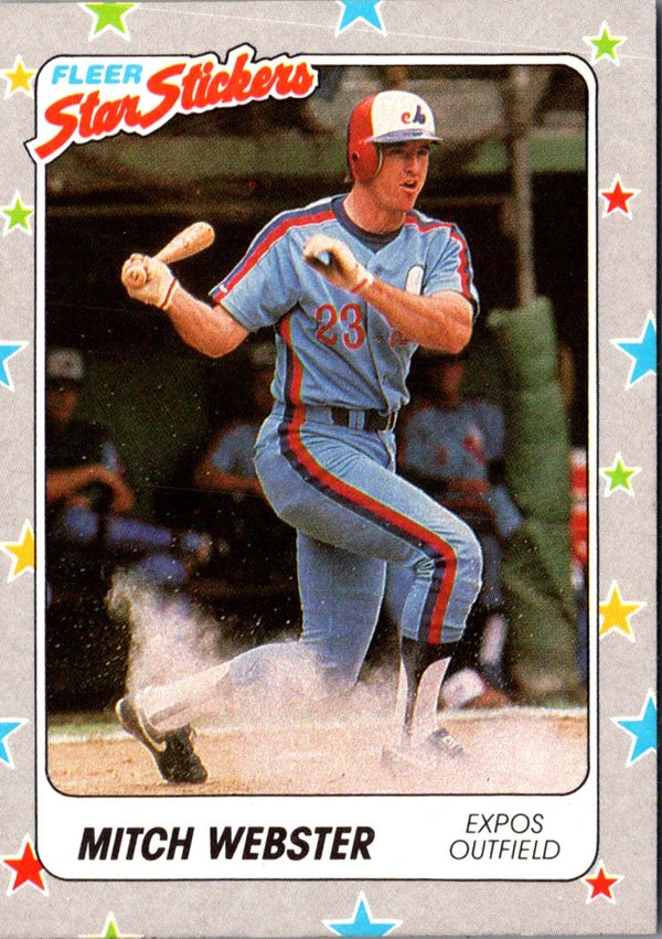 1988 Fleer Star Stickers Mitch Webster #99