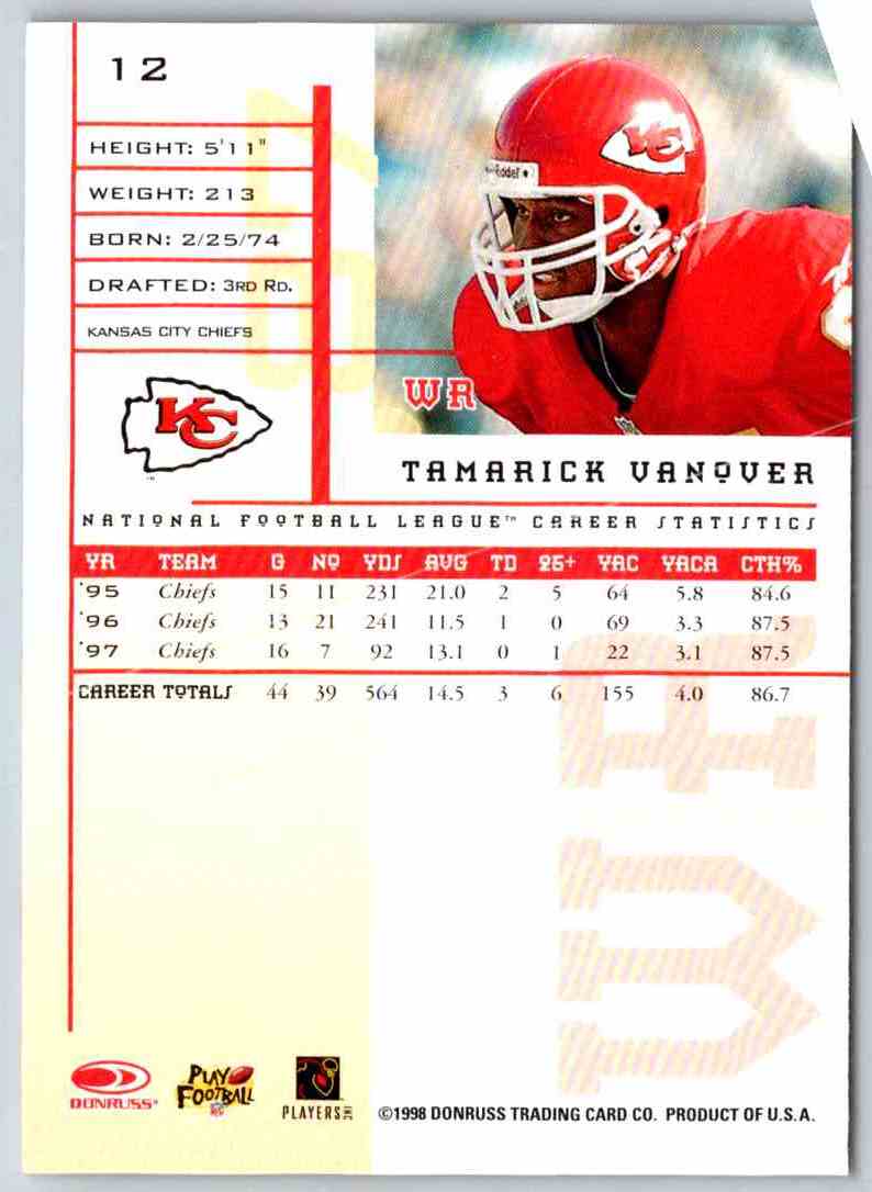 1998 Leaf Rookies And Stars Tamarick Vanover