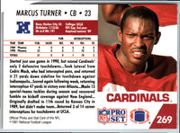 1991 Pro Set Marcus Turner #269 Rookie