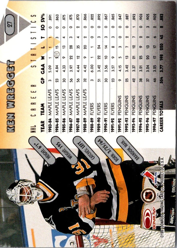 1997 Donruss Ken Wregget #27