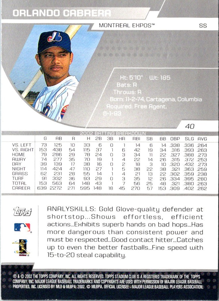 2003 Stadium Club Orlando Cabrera
