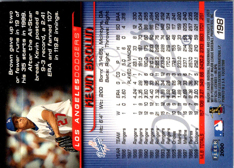 2000 Fleer Focus Kevin Brown