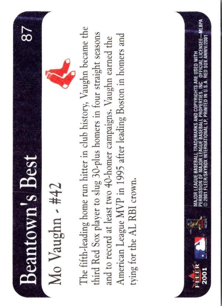 2001 Fleer Boston Red Sox 100th Anniversary Mo Vaughn