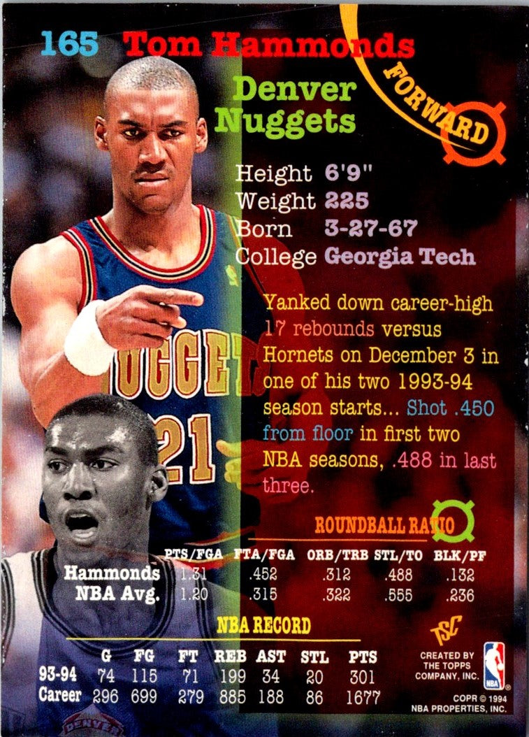 1994 Stadium Club Super Teams NBA Finals Tom Hammonds