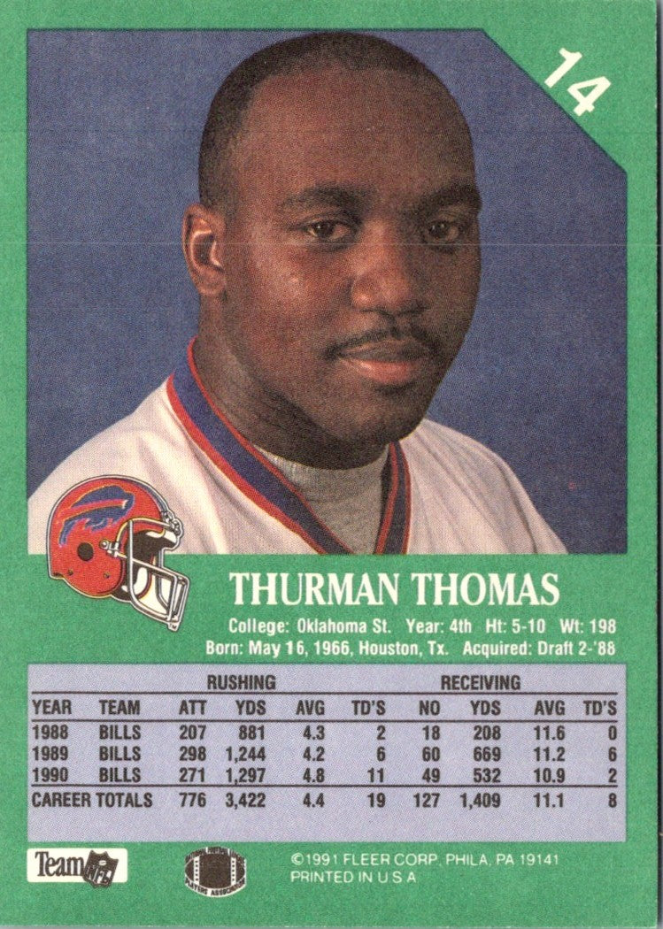 1991 Fleer Thurman Thomas