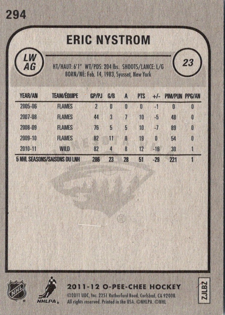 2011 O-Pee-Chee Eric Nystrom