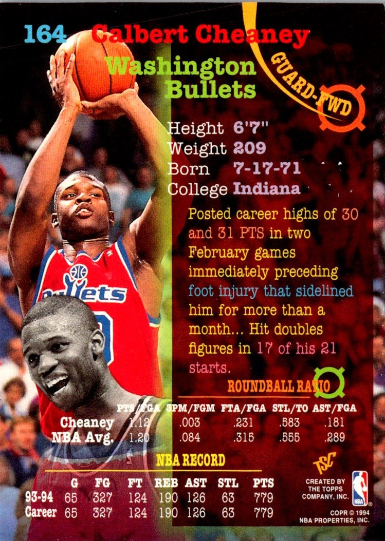 1994 Stadium Club Super Teams NBA Finals Calbert Cheaney