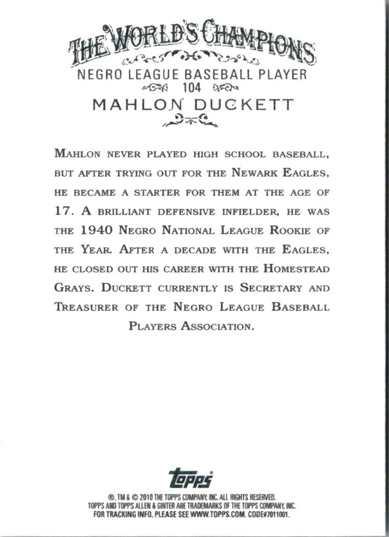 2010 Topps Allen & Ginter Mahlon Duckett