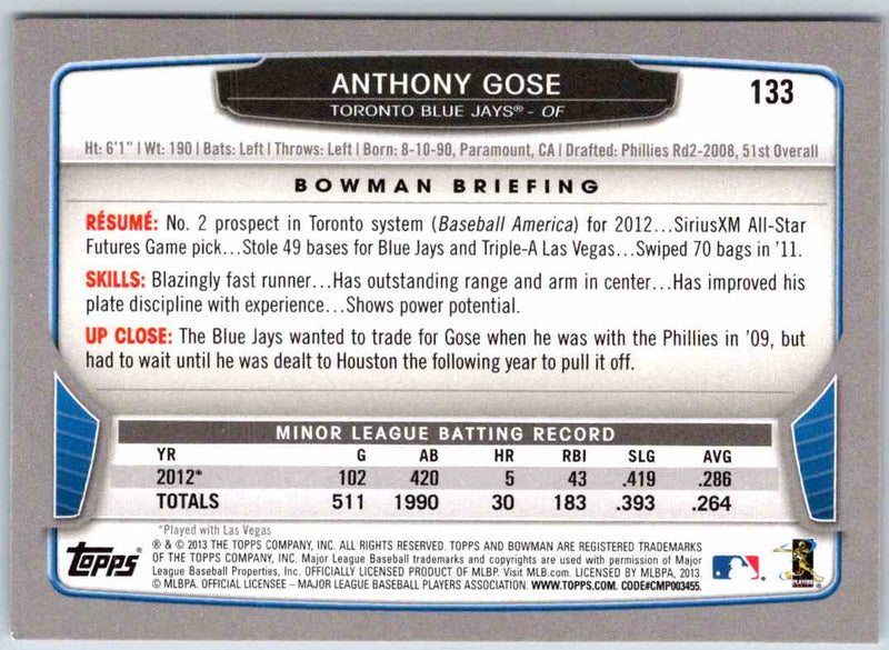 2013 Bowman Anthony Gose