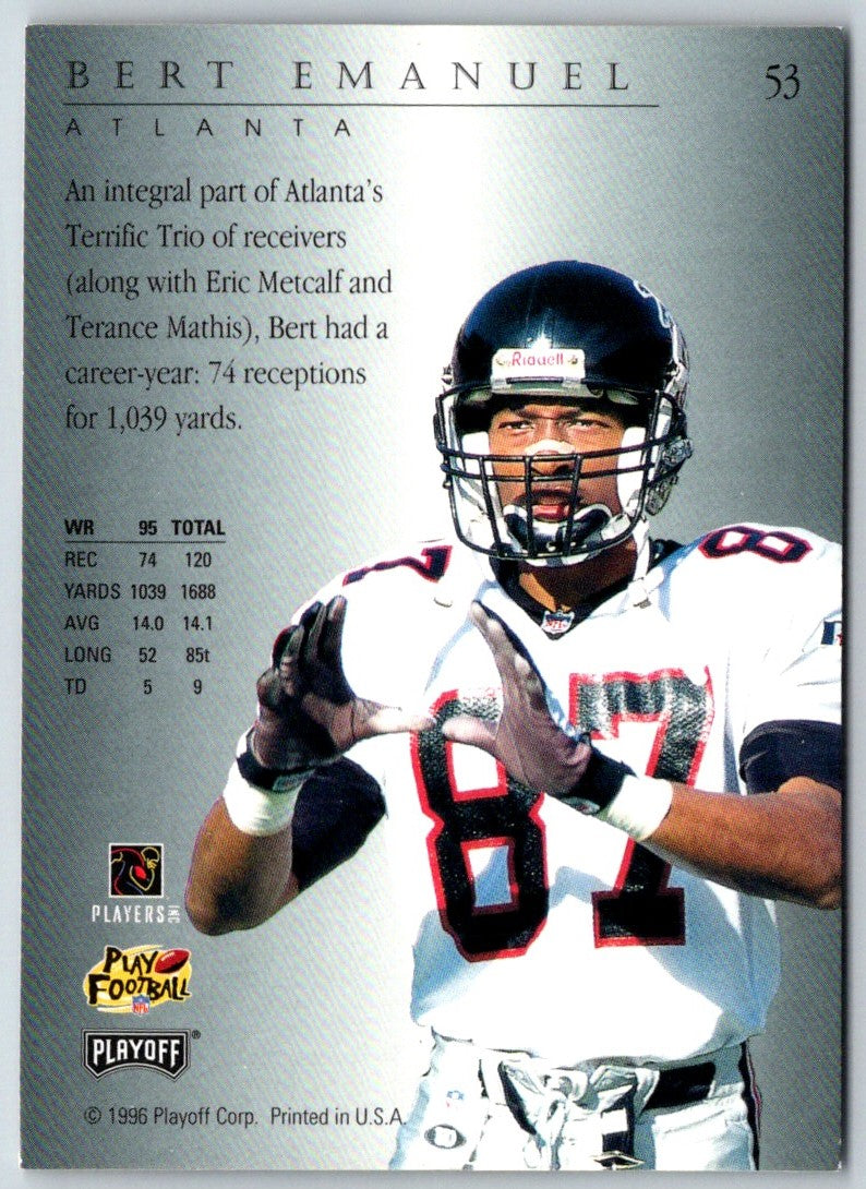 1996 Playoff Trophy Contenders Bert Emanuel