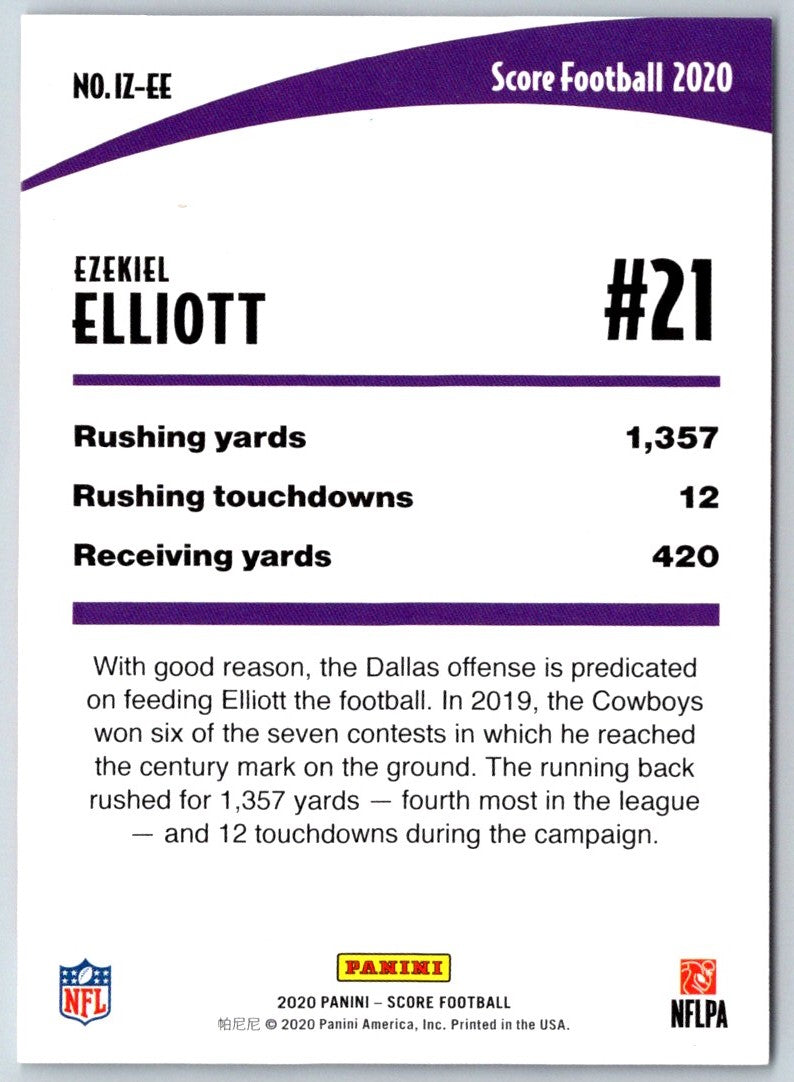 2020 Score In the Zone Gold Ezekiel Elliott