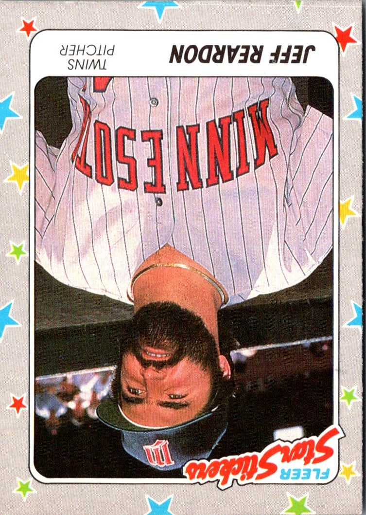 1988 Fleer Star Stickers Jeff Reardon