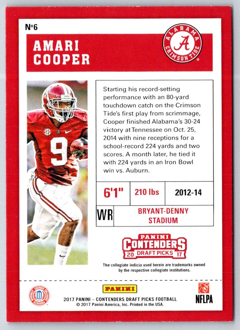 2017 Panini Contenders Draft Picks Amari Cooper