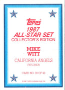1987 Topps Glossy Mike Witt