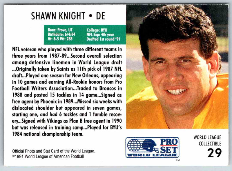 1991 Proset World League Shawn Knight
