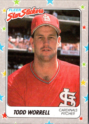 1988 Fleer Star Stickers Todd Worrell #122