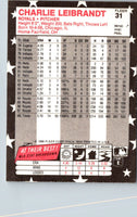 1988 Fleer Star Stickers Charlie Leibrandt #31
