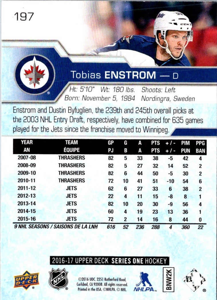 2016 Upper Deck Tobias Enstrom