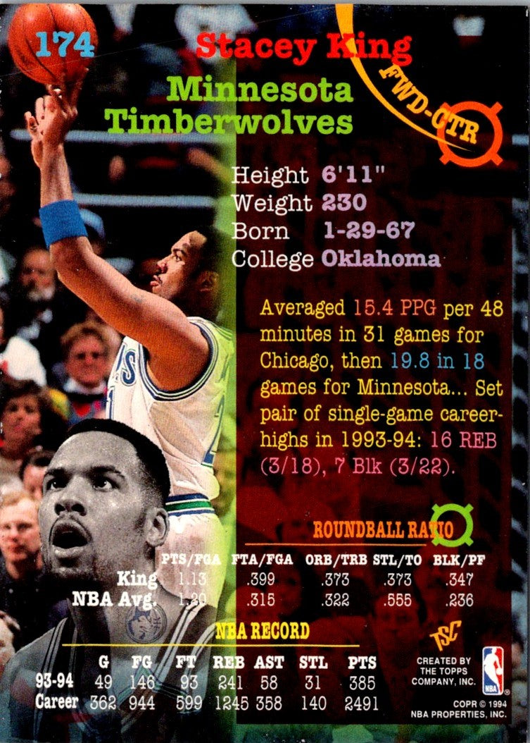 1994 Stadium Club Stacey King