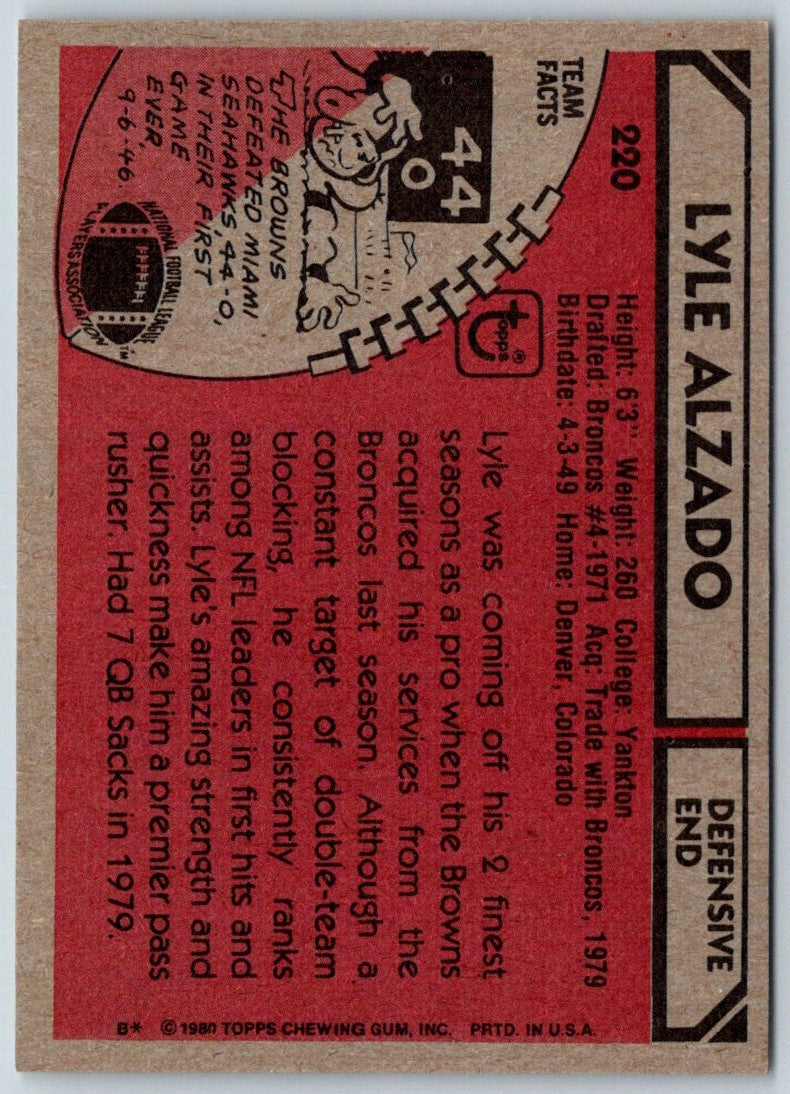 1980 Topps Lyle Alzado