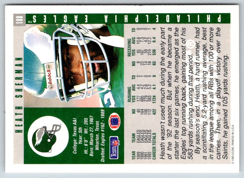 1993 Score Heath Sherman