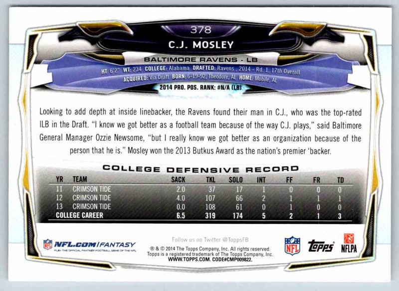 2014 Topps C.J. Mosley