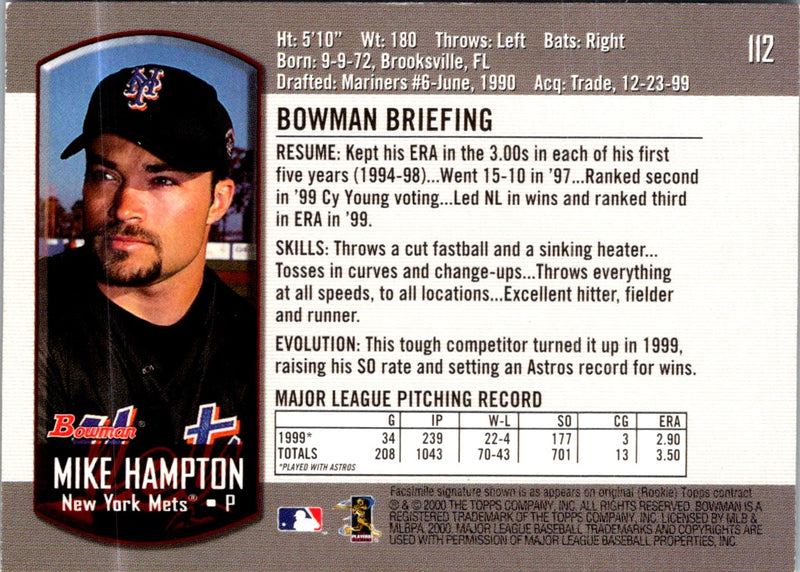 2000 Bowman Mike Hampton