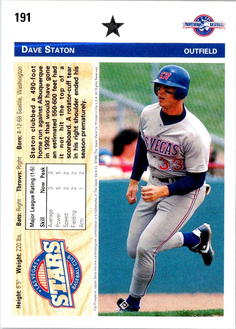 1992 Upper Deck Minors Dave Staton