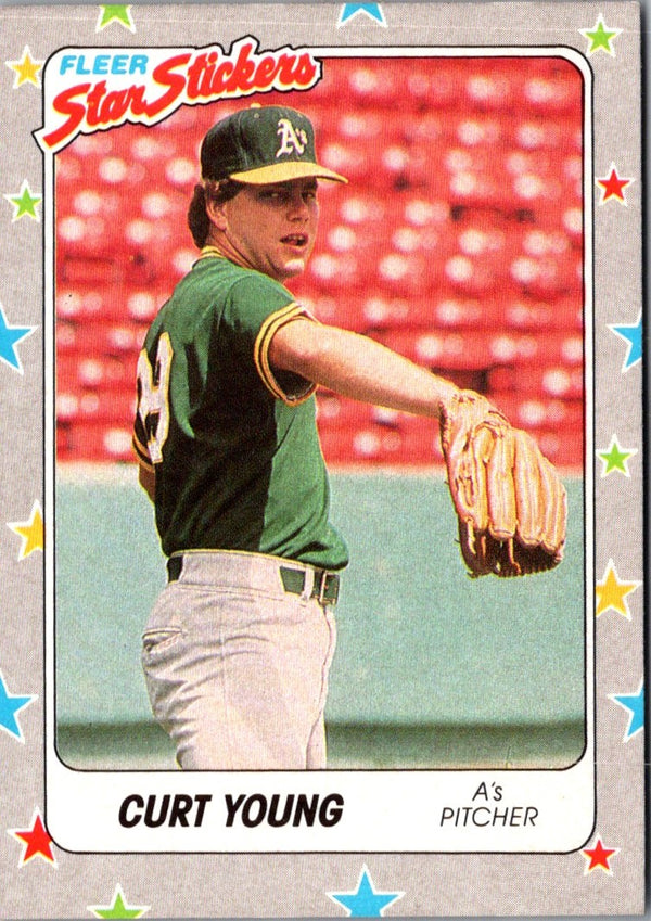 1988 Fleer Star Stickers Curt Young #58