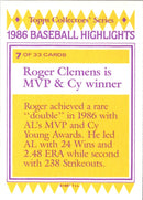 1987 Topps Woolworth Baseball Highlights Roger Clemens