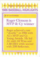 1987 Topps Woolworth Baseball Highlights Roger Clemens #7