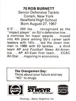 1989 Syracuse Orangemen Rob Burnett #5