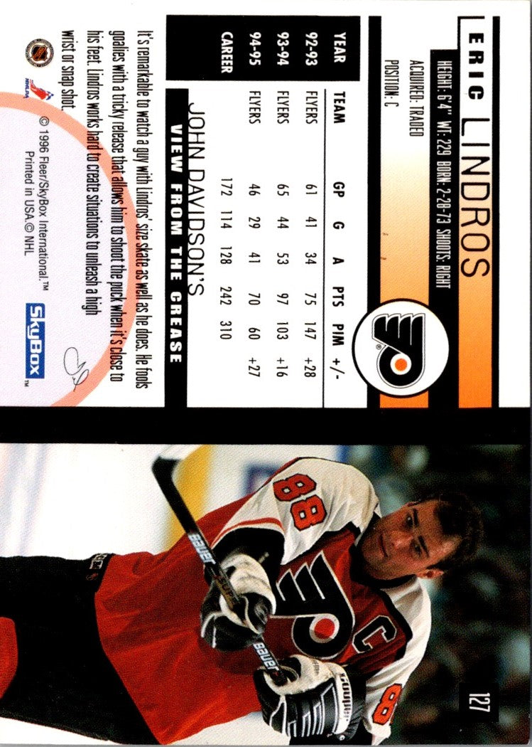 1996 Pinnacle Be a Player Lindros Die Cut Eric Lindros