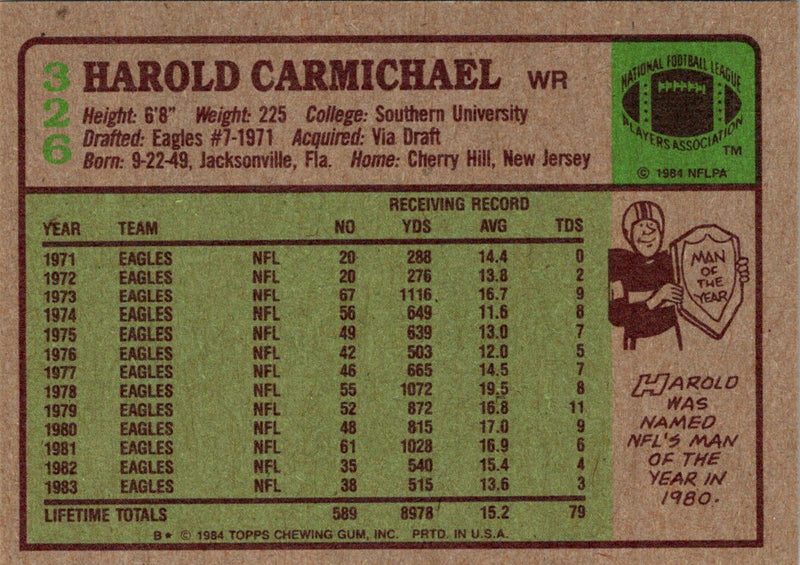 1984 Topps Harold Carmichael