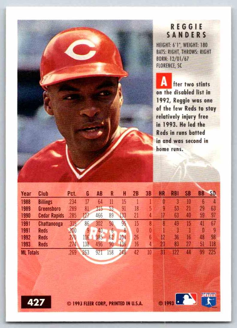 1994 Fleer Baseball Reggie Sanders