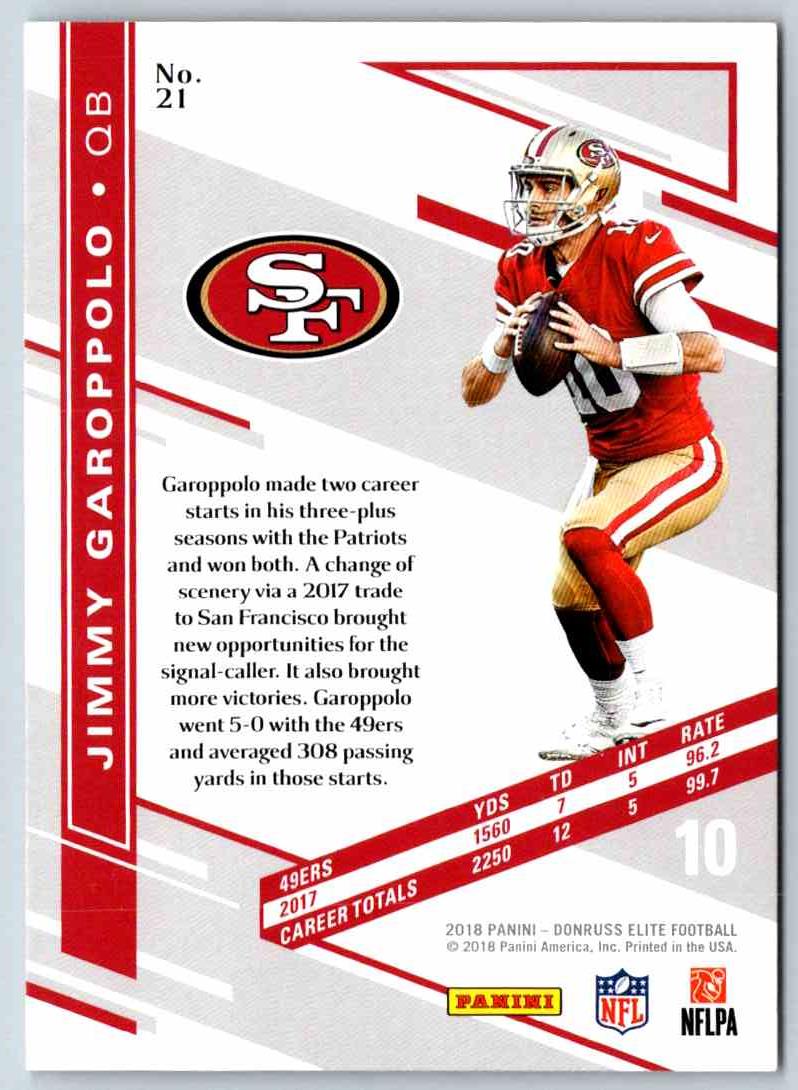 2018 Donruss Elite Jimmy Garoppolo