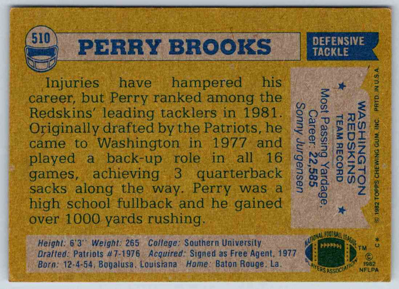 1982 Topps Perry Brooks