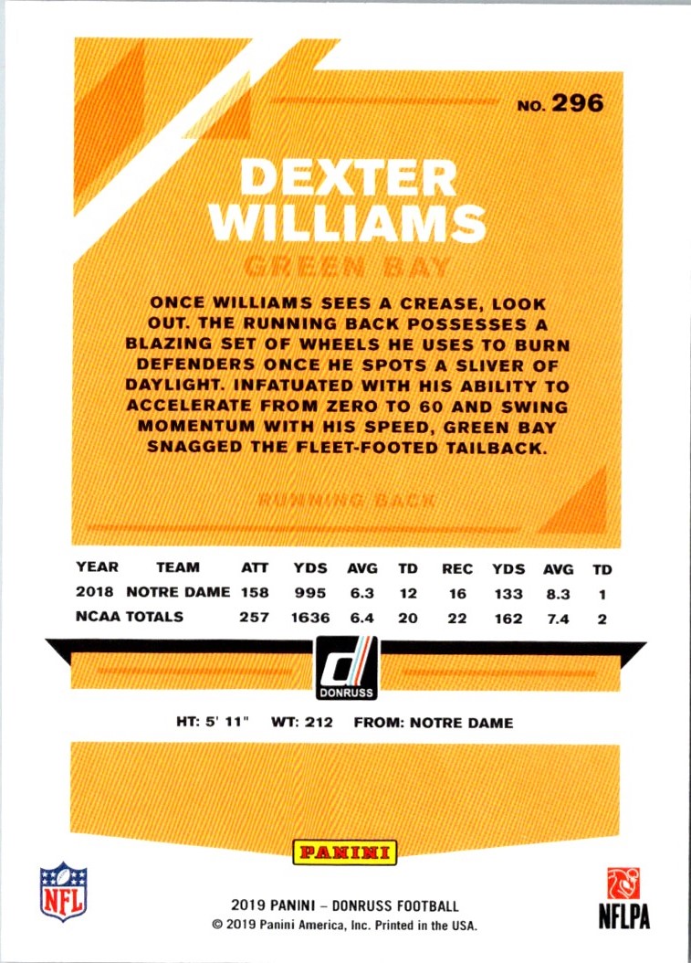 2019 Donruss Dexter Williams