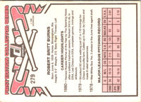 1981 Donruss Britt Burns #279 Rookie