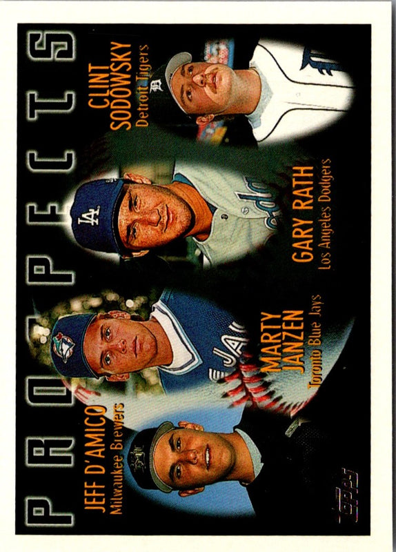 1996 Topps Jeff D'Amico/Marty Janzen/Gary Rath/Clint Sodowsky #429 Rookie