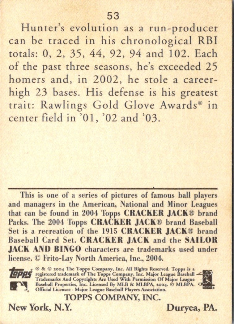 2004 Topps Cracker Jack Torii Hunter