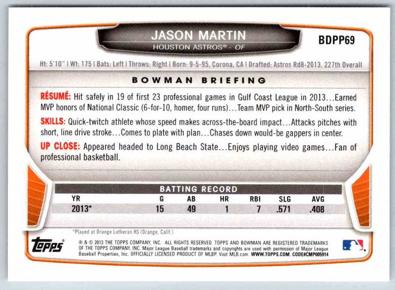 2013 Bowman Jason Martin