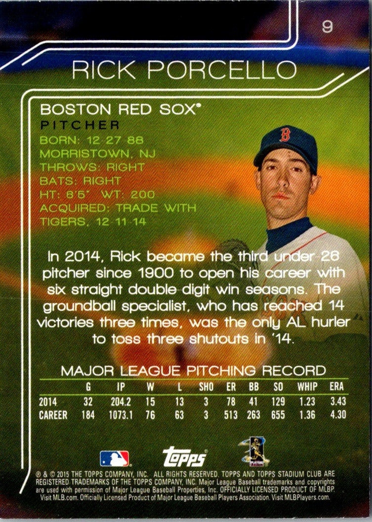 2015 Stadium Club Rick Porcello