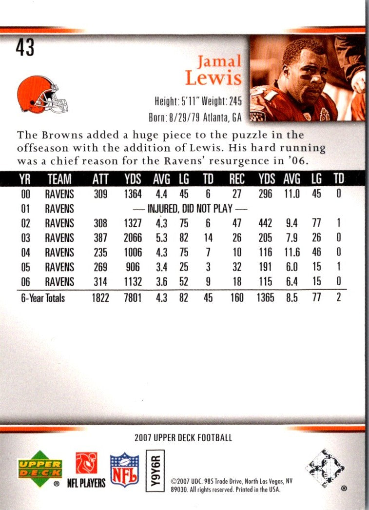 2007 Upper Deck Jamal Lewis