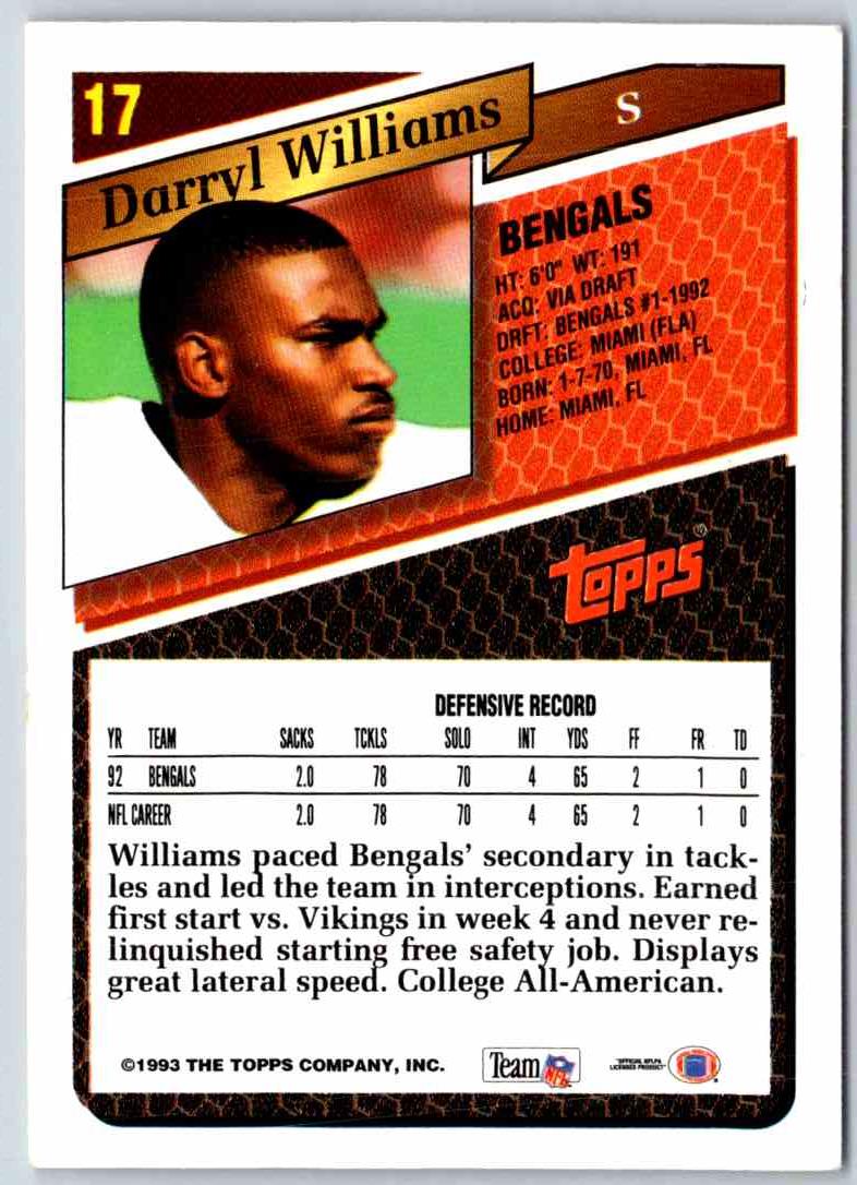 1993 Topps Darryl Williams