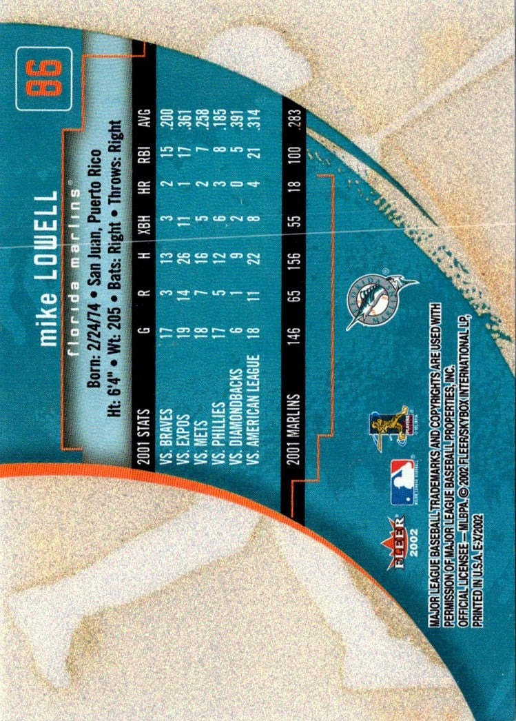 2002 Fleer E-X Mike Lowell